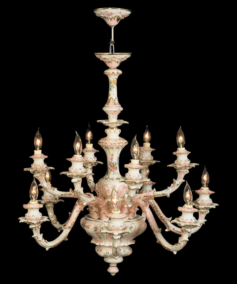 New capodimonte chandelier w 12 arms mother pearl made italy