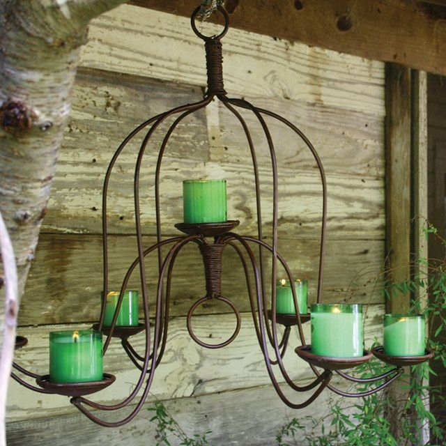 Outdoor candle chandeliers wrought iron