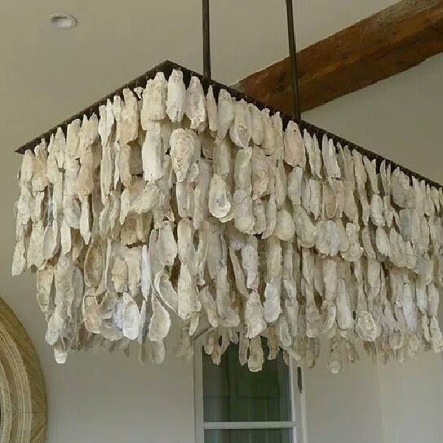 oyster shell chandelier