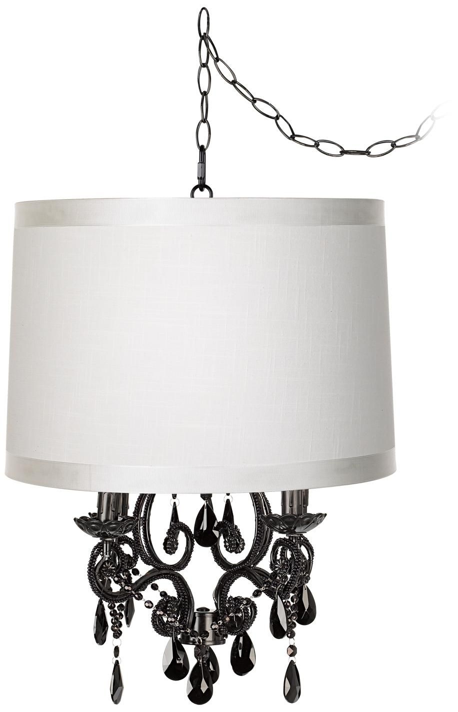 plug in chandelier black