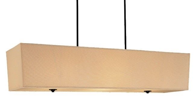 This ventura large rectangular chandelier showcases a creamy beige hardback