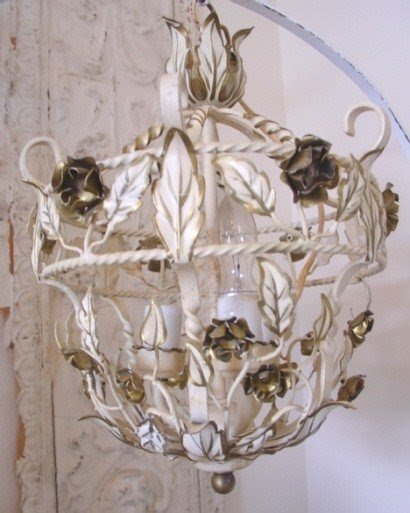 Tole painted chandelier 24