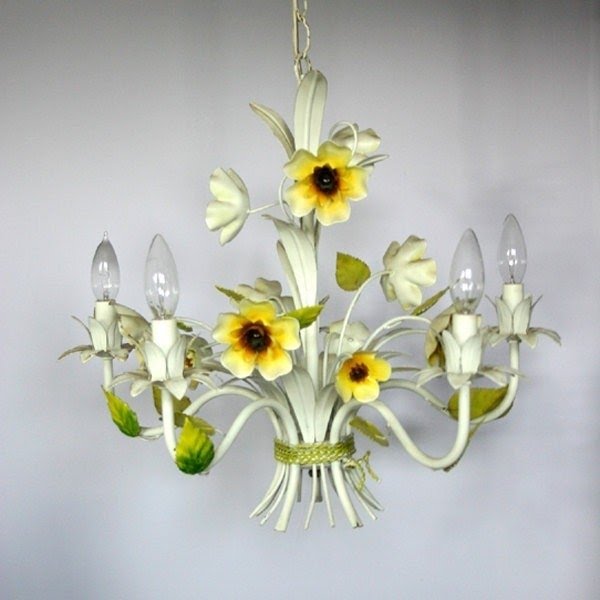 Tole painted chandelier 31