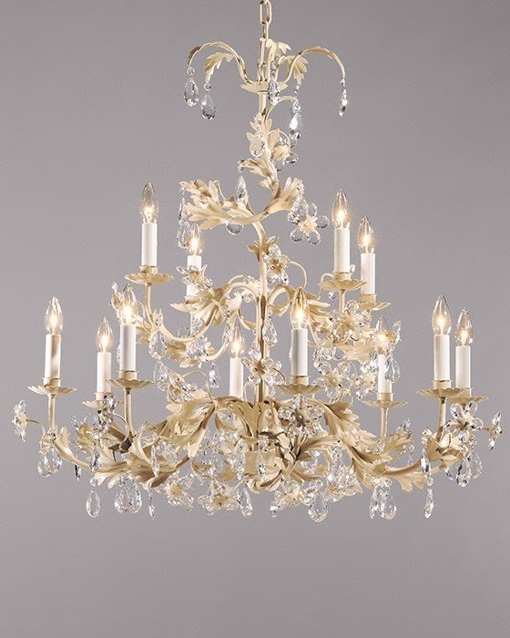 White wrought iron chandelier