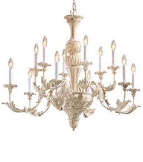 White Wrought Iron Crystal Chandelier 