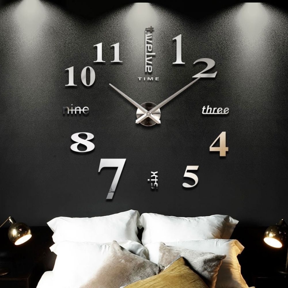 Asunflower® Frameless Large Wall Clock Style Watches Hours 3D Mirror Sticker Big Watch DIY Room Home Decorations