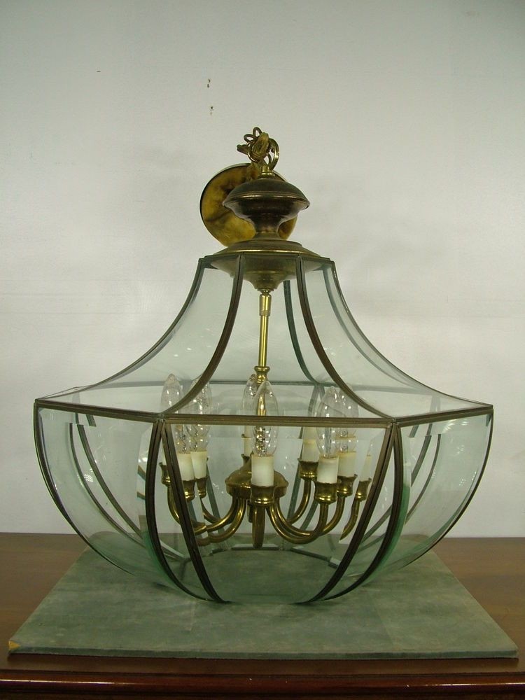 Beveled glass chandelier 36