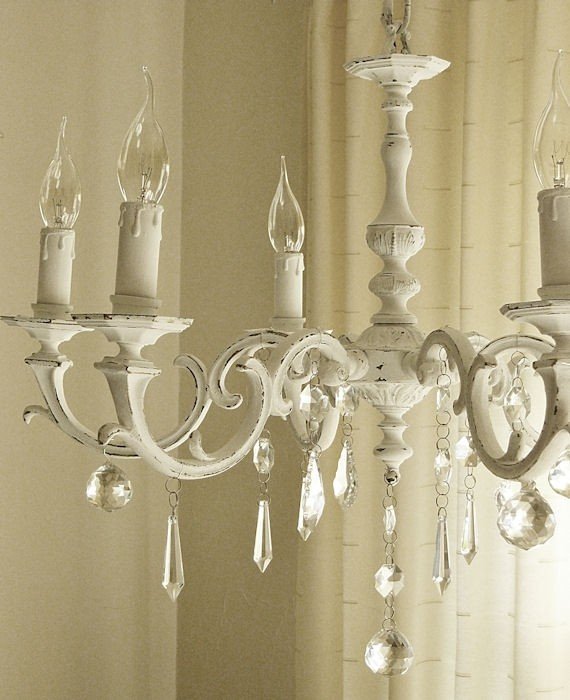 Shabby chic white chandelier 3