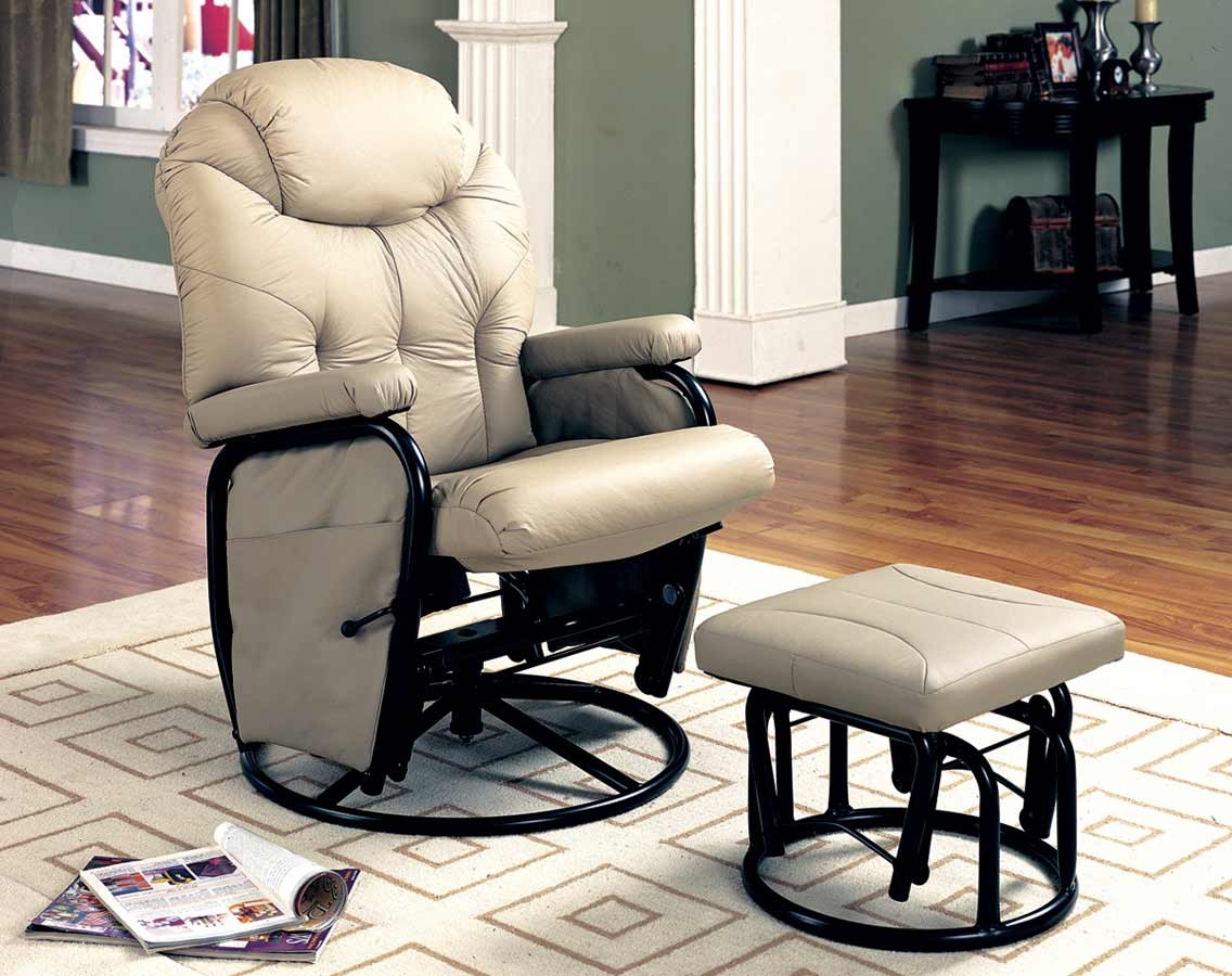 Swivel glider rocker chair with ottoman 3