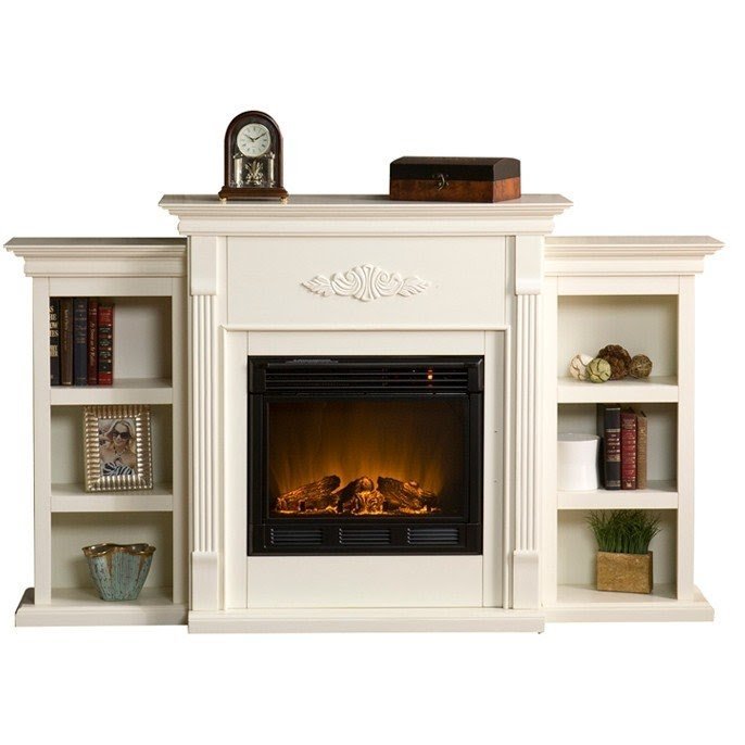 Conway Electric Fireplace with Bookcases