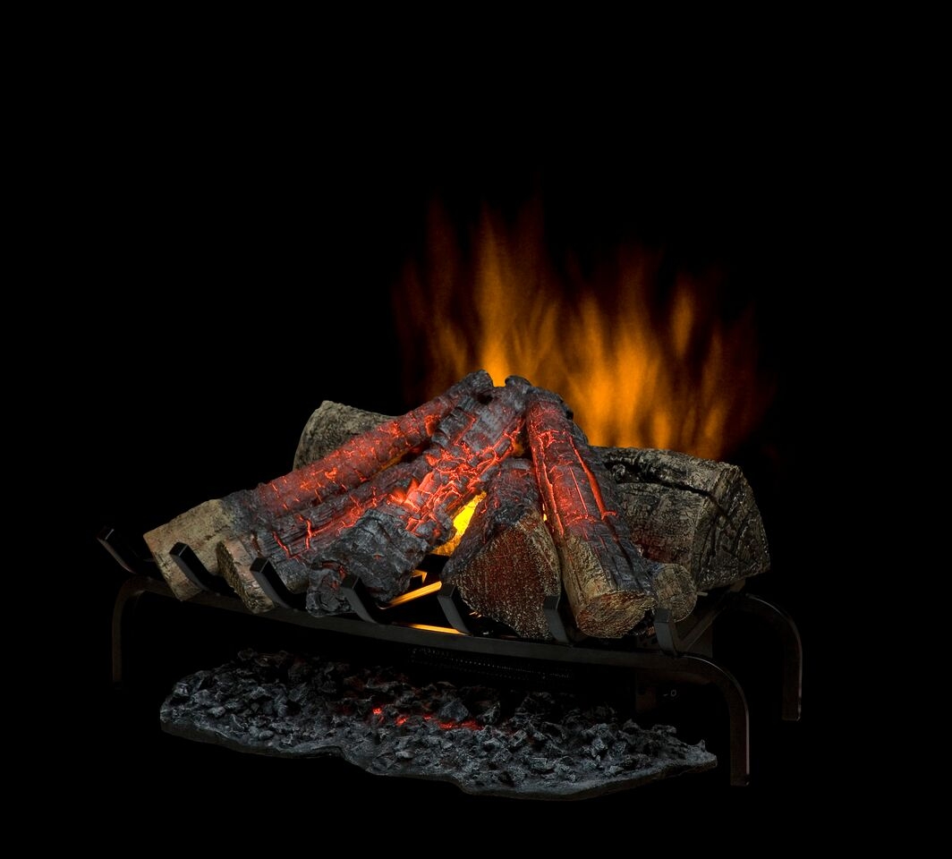 Dimplex DLG1058 Open Hearth Fireplace Insert with Faux Logs Bed, Black