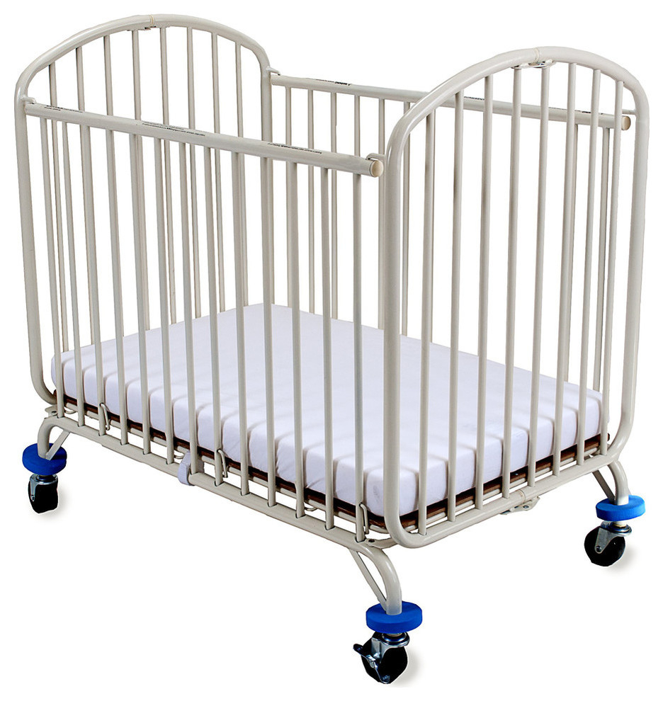 Folding Arched Compact Convertible Crib with Mattress