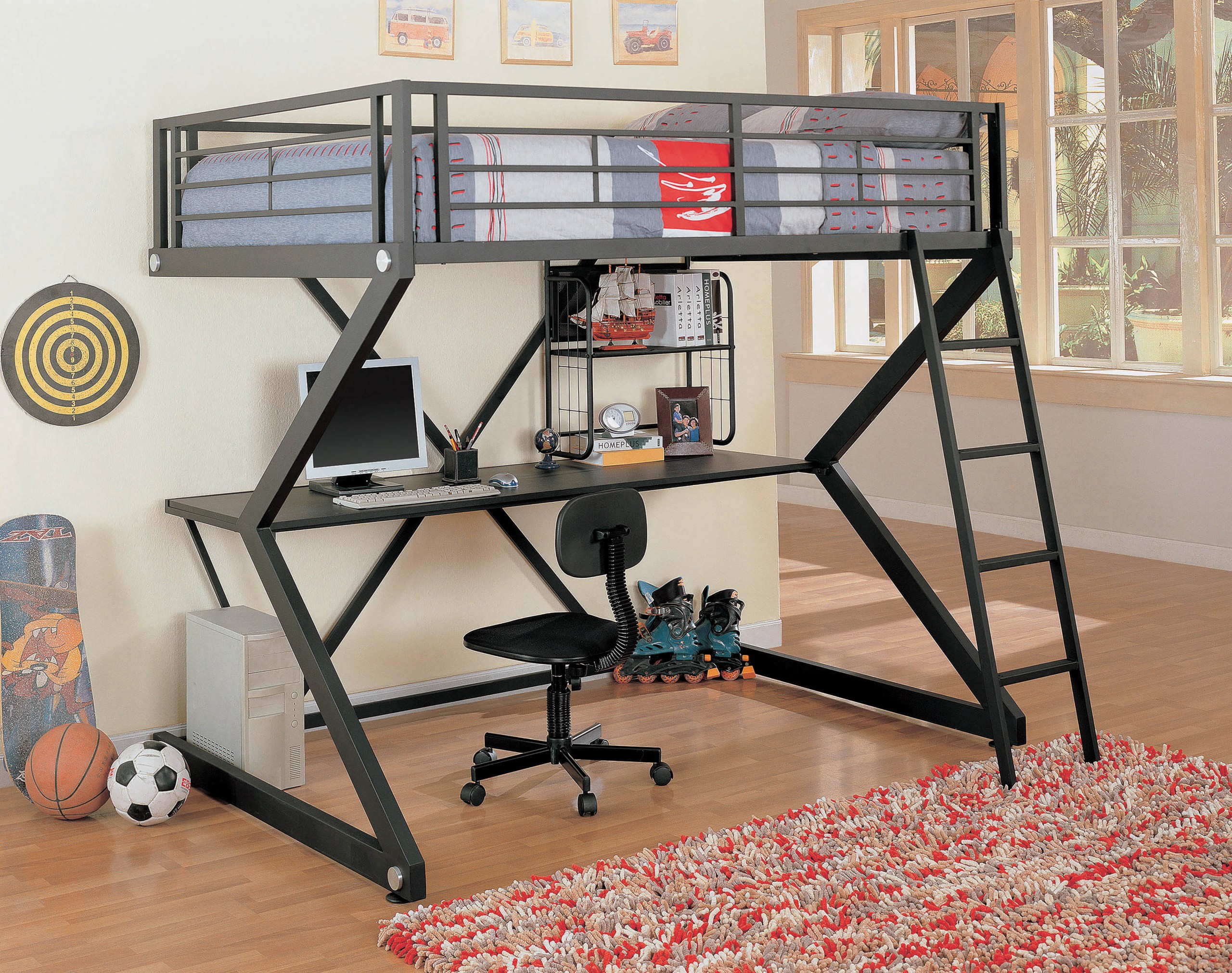 Drew Full Workstation Loft Bed with Desk