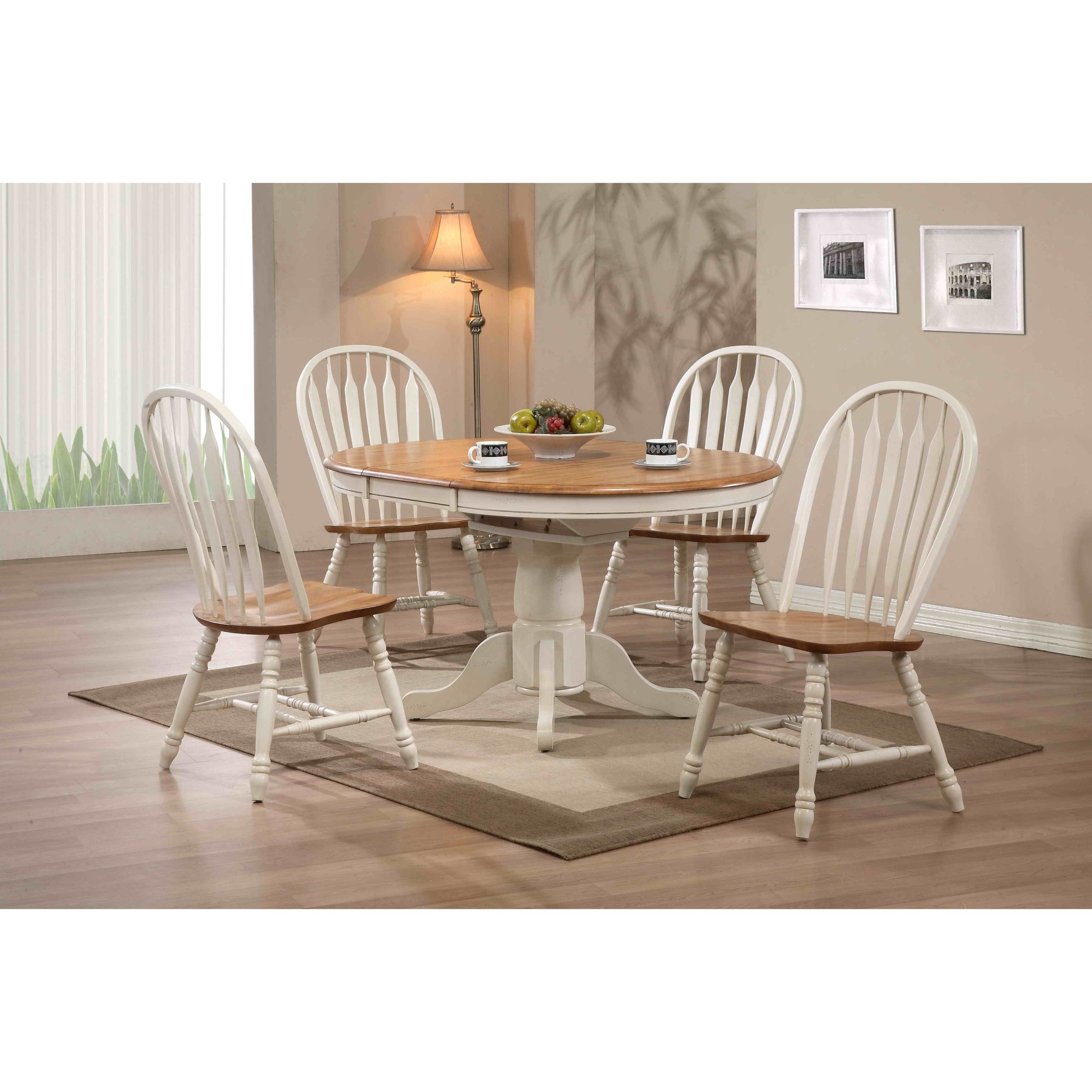 Eci Furniture Rustic Oak Round Single Pedestal Table