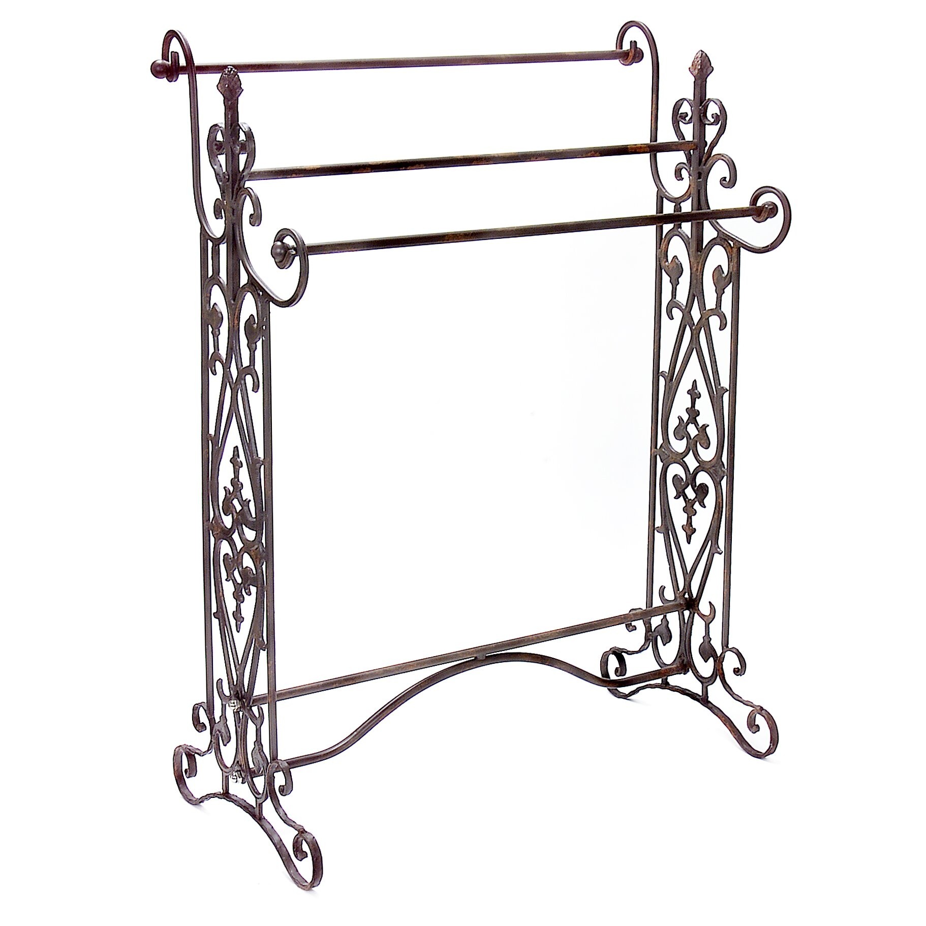Details about   Victorian Trading Co Ornate Wrought Iron Victorian Quilt Rack 
