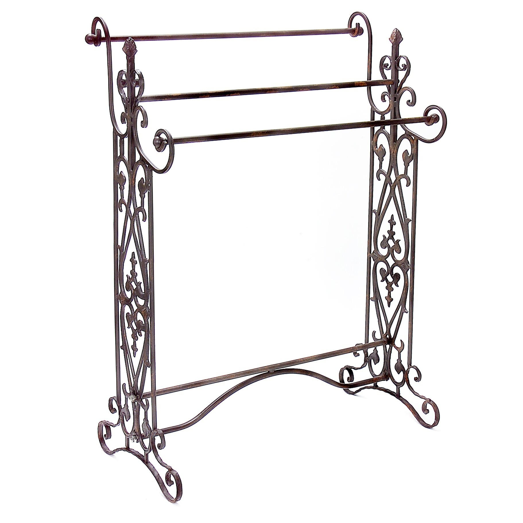 Welcome Home Accents Black Scrolled Metal Quilt Rack