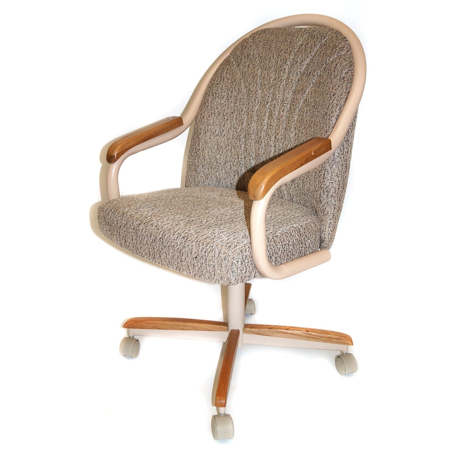 Mid-Back Dining Caster Chair with Arms