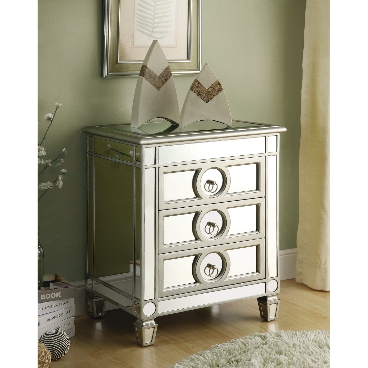 Mirrored 3 Drawer Accent Chest