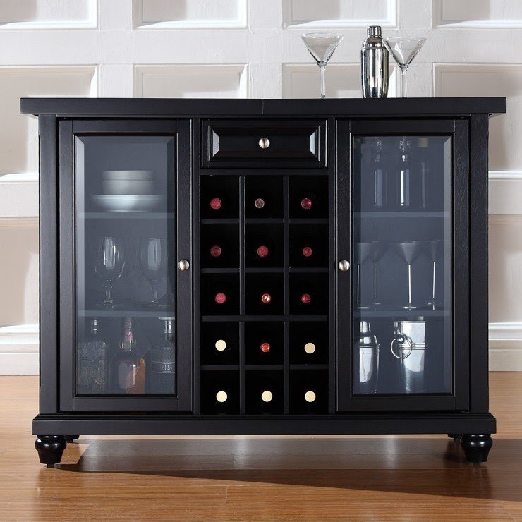 Kitchen Dining Bar Supplies Home Bar Cabinet Wine Storage Furniture Liquor Rack Wood Pub Bottle Table Server Home Garden