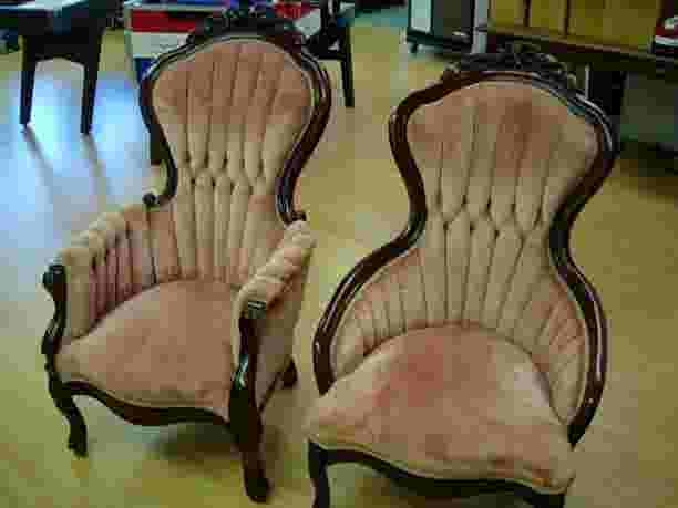 Kimball victorian gents ladies parlor chair set