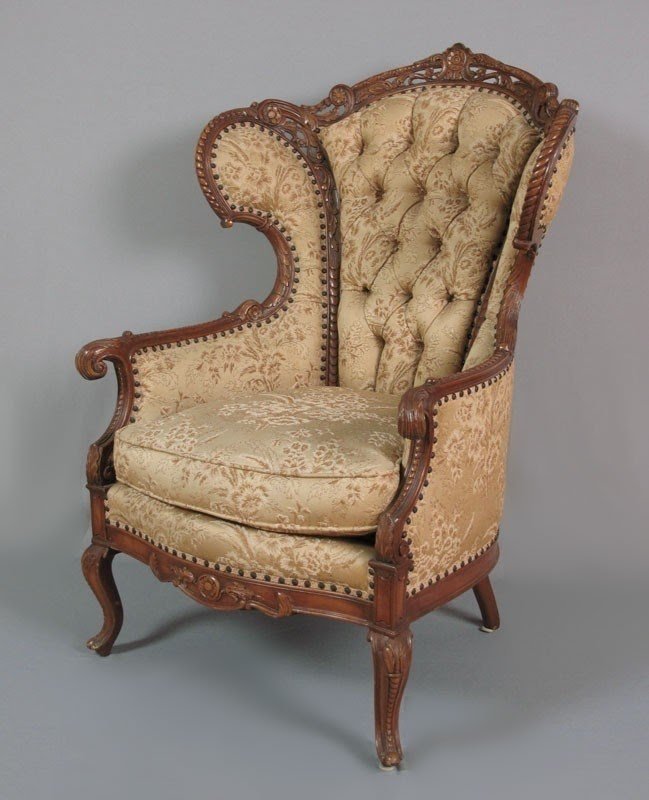 Pair of english antique victorian period carved rosewood parlor chairs
