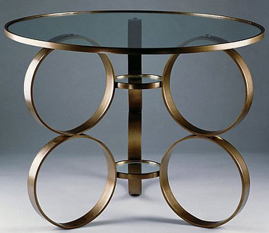 This little brass side table is very contemporary in design