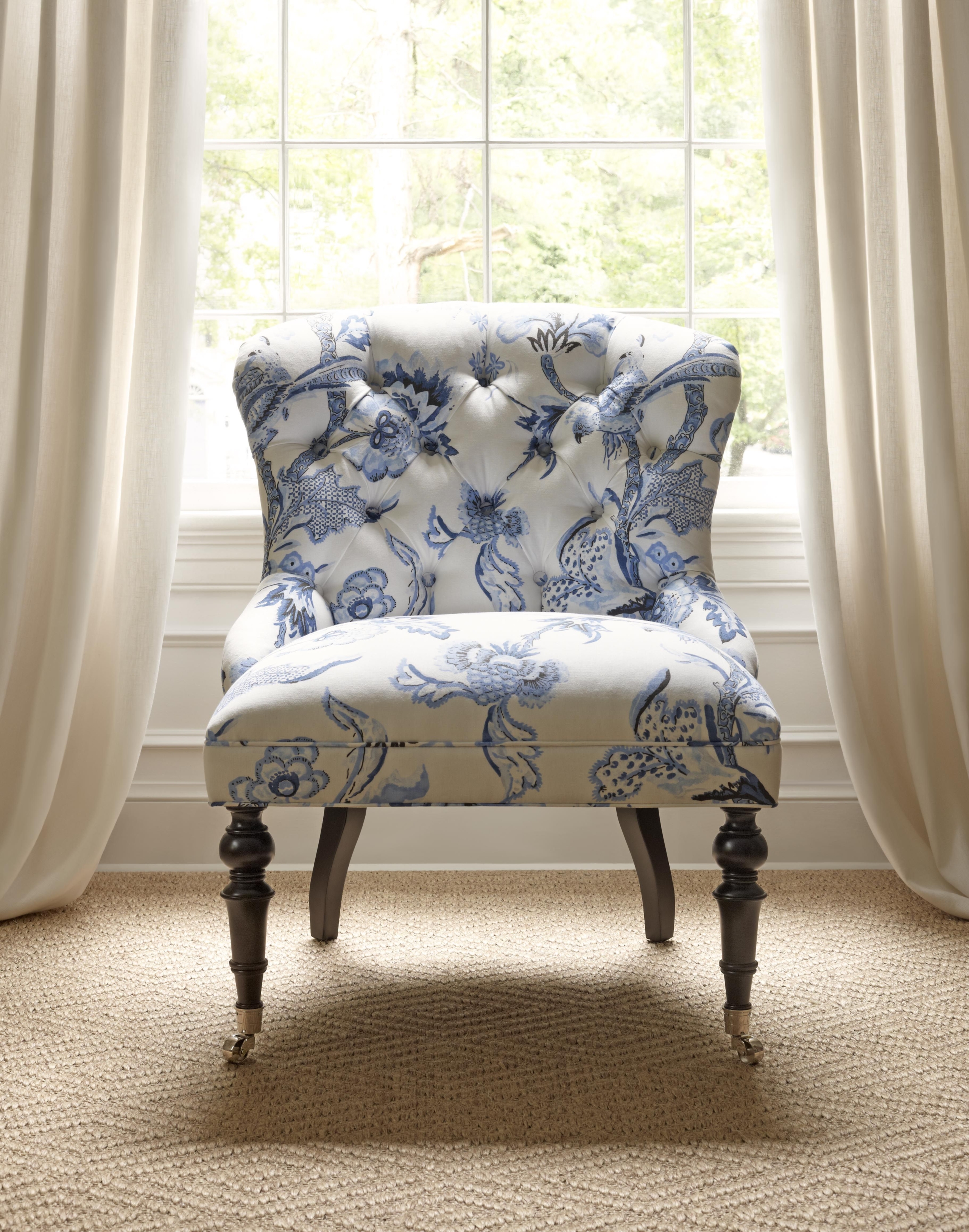 Chair upholstered in shrewsbury linen cotton blend by thibault floral