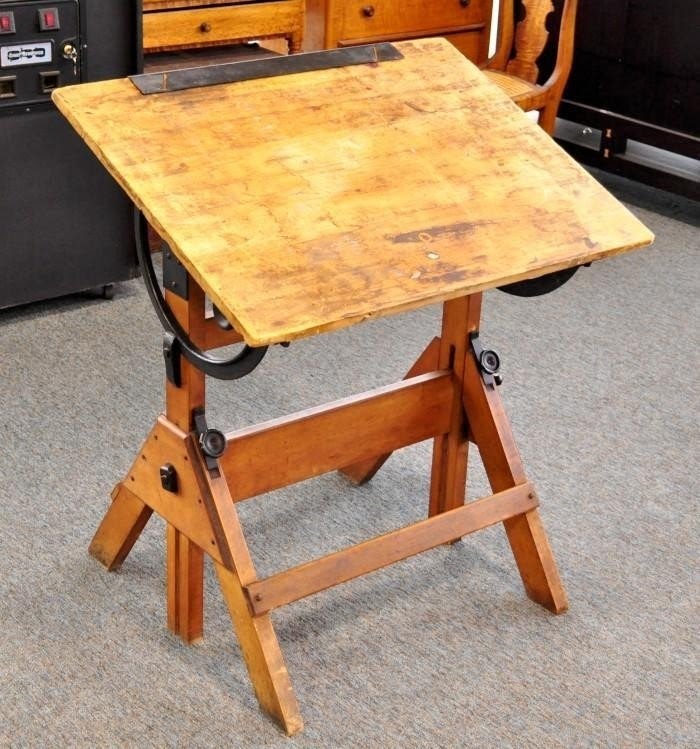 Details about antique hamilton economy drafting table wood cast iron