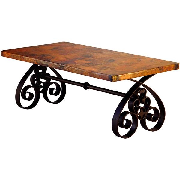 Mexican copper inlaid southern coffee table