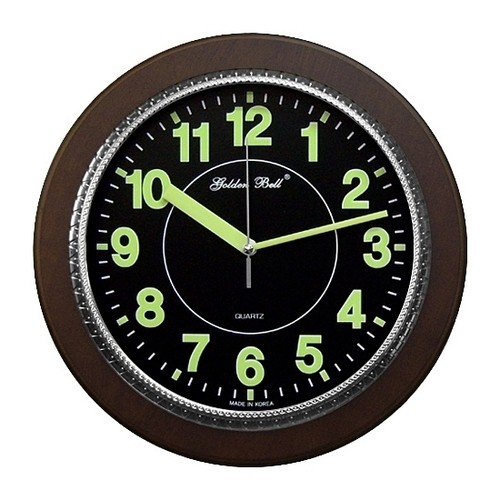 silent clock with glow in the dark hands