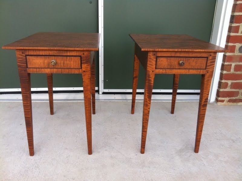 End tables tiger maple wood pennsylvania made 1