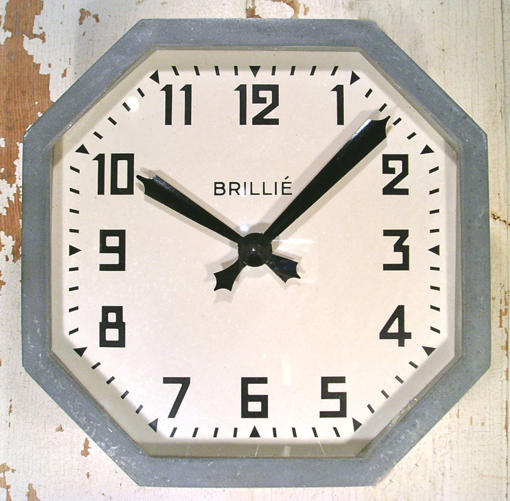 1930 40s french art deco octagon wall clock