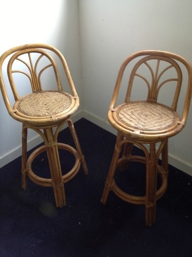 Bamboo barstools round with or without backs are good the