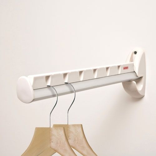 Caraselle wall mounted clothes rail airette hanger in white