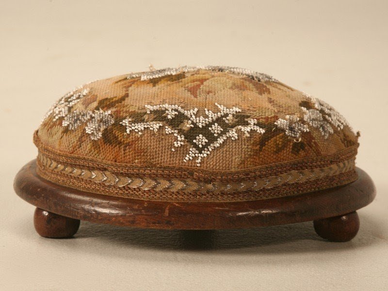 Footstools ottomans antique english ladies beaded footstool