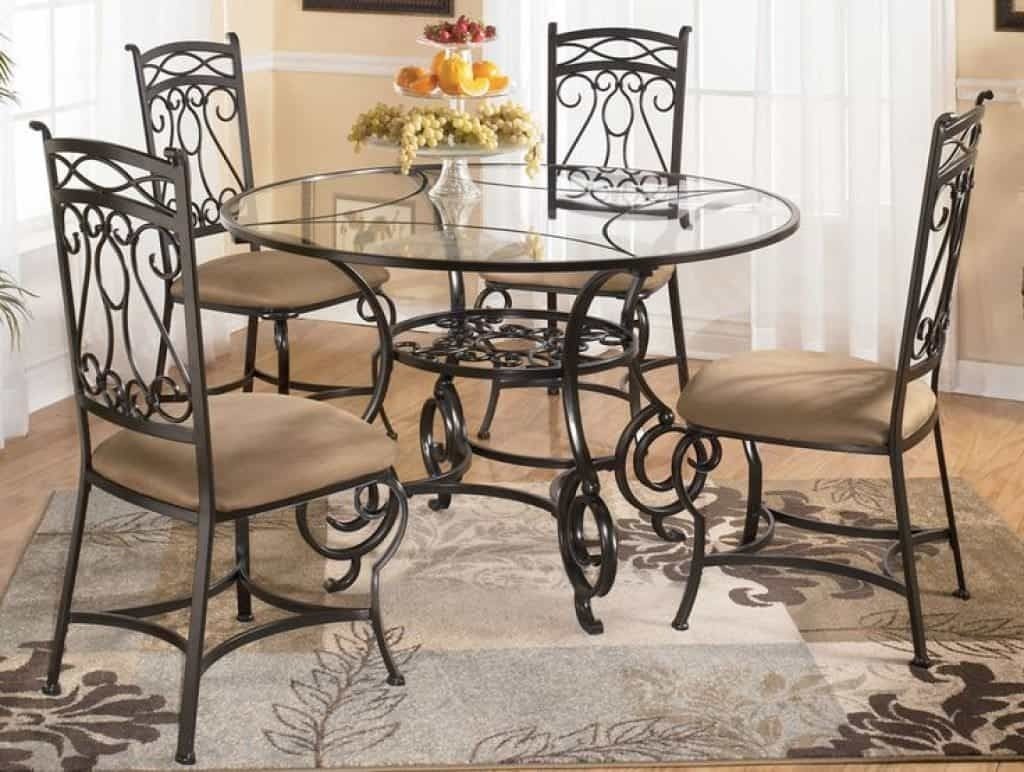 Glass dining room sets with fresh fruits