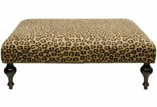 Ralph lauren leopard upholstered ottoman on 1