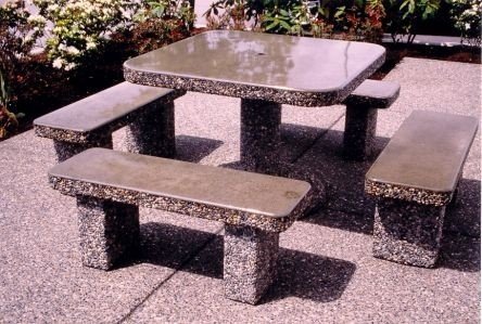 Set home products concrete tables classic stone square patio table