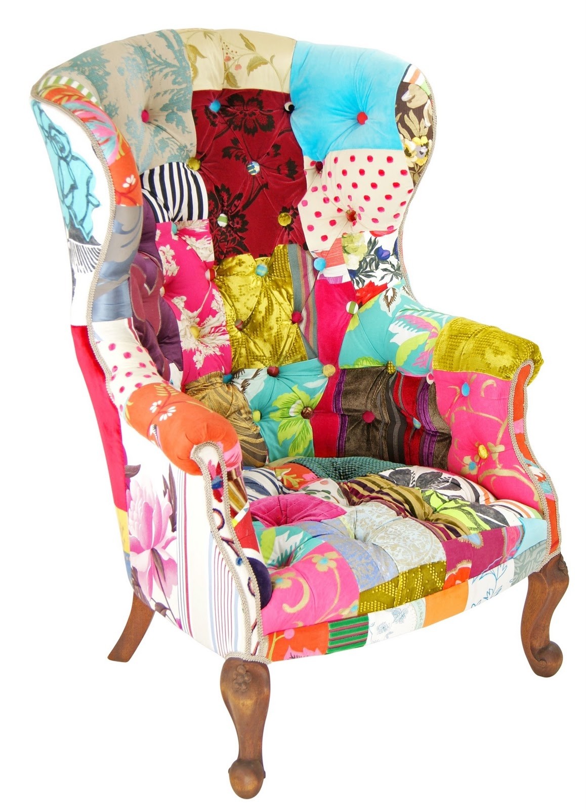 high back patchwork chair