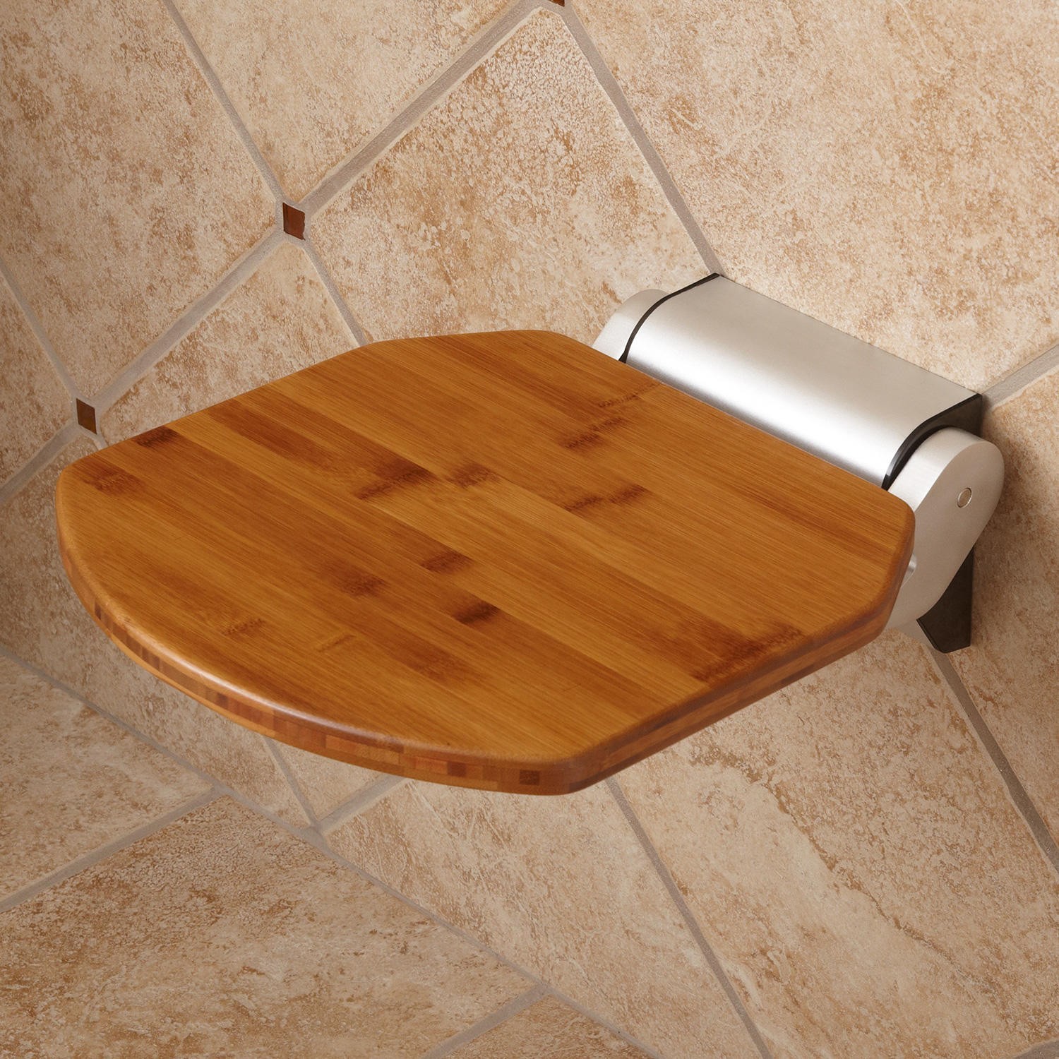 Elegant solid folding teak shower bench jpg