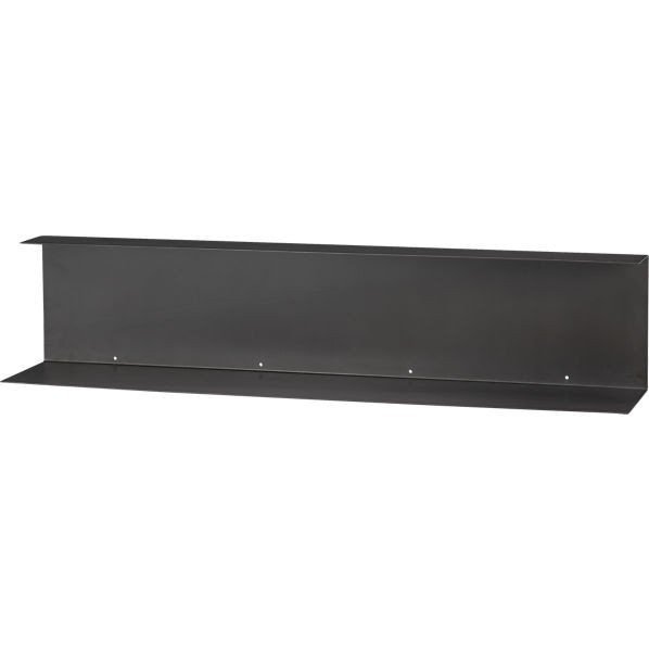 Bent metal black wall shelf