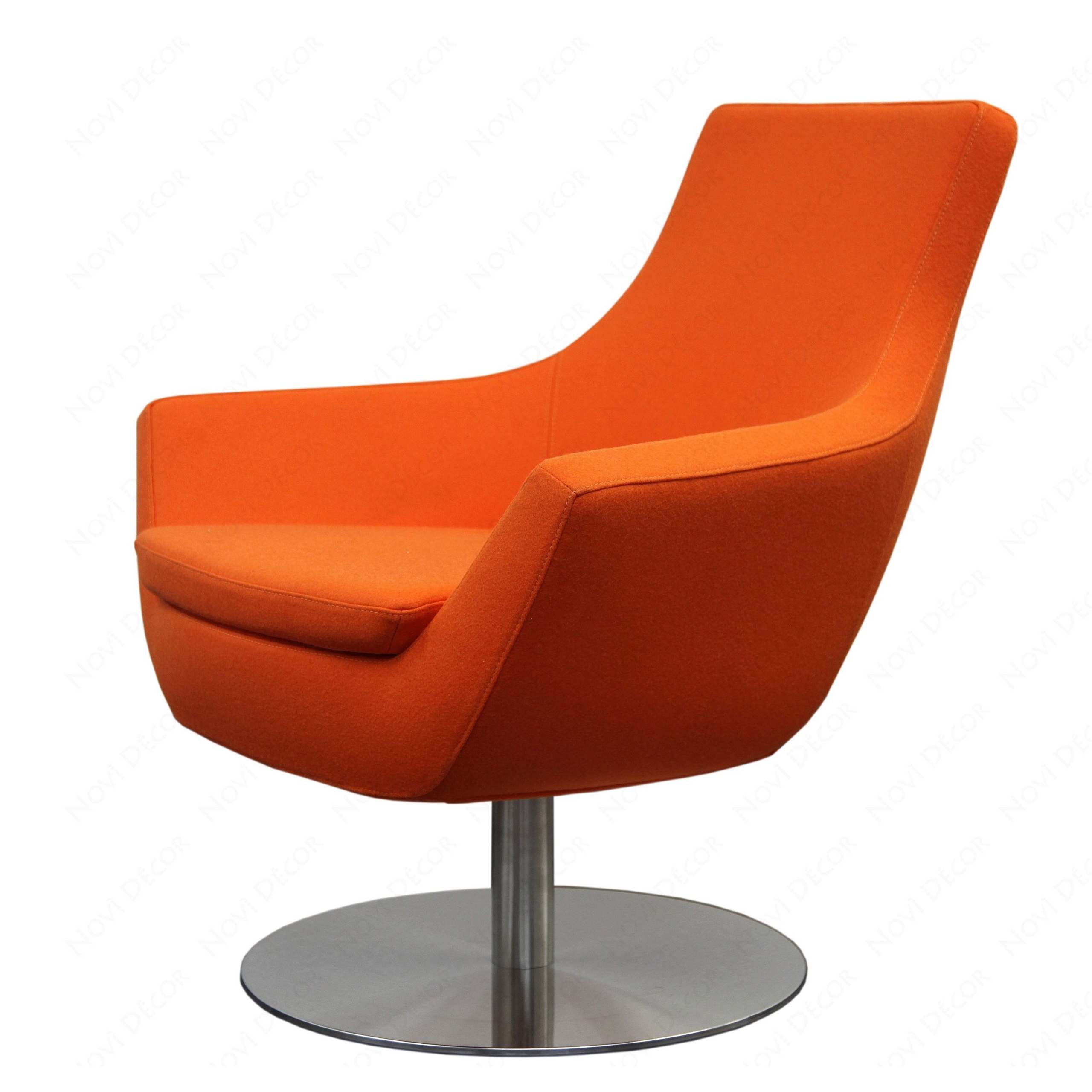 Orange swivel chairs