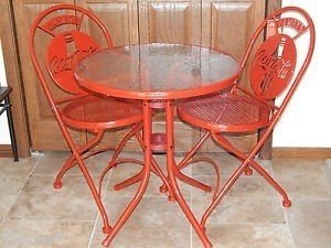 About red metal coca cola cocacola coke glass bistro table