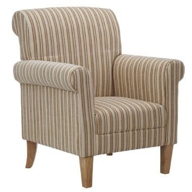 Oscar cream striped armchair