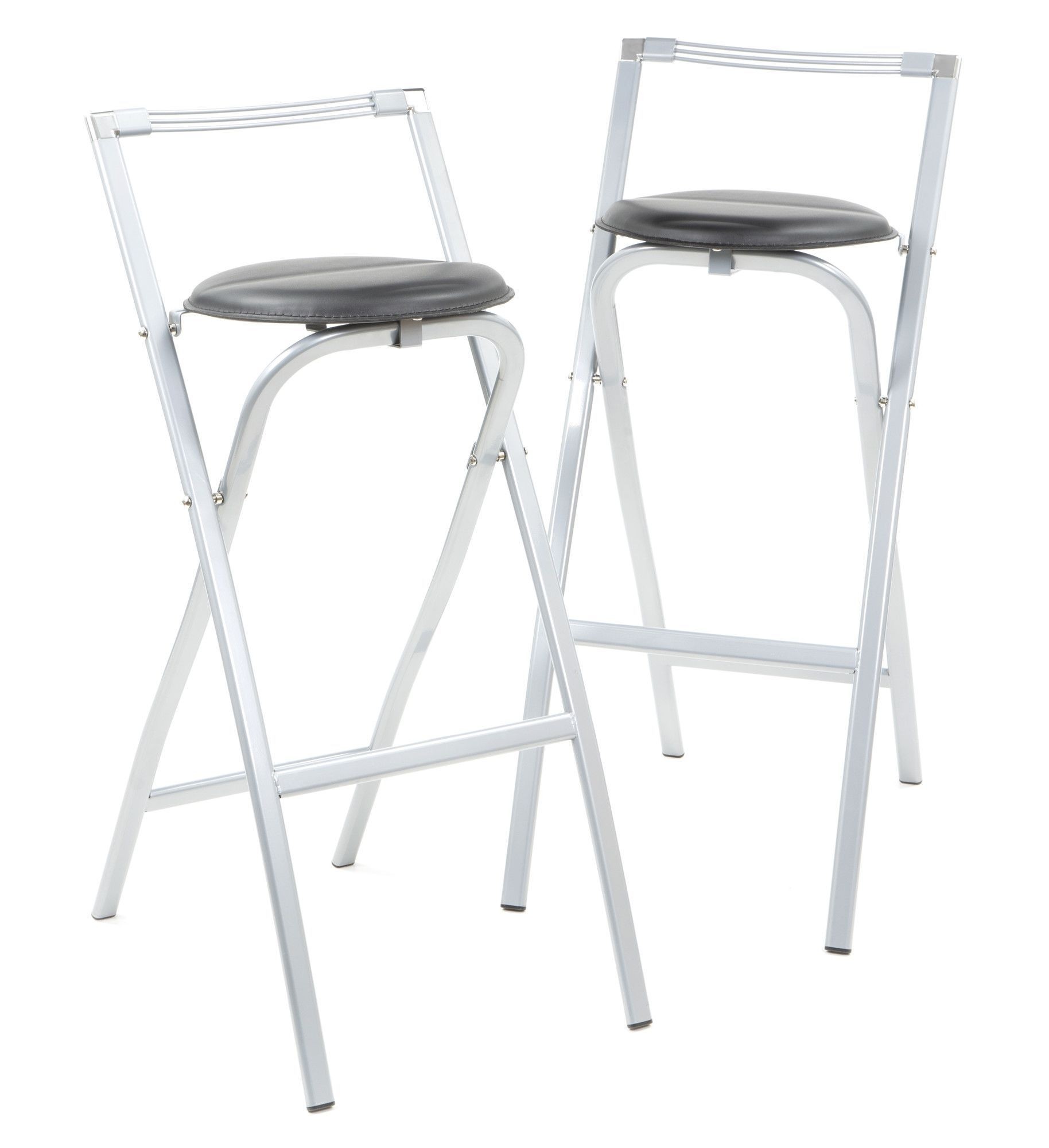 WHITE HOMION Folding Breakfast Wooden Bar Stool with Chrome Footrest Rubber for Kitchen Foldable Bar Restaurant Wood