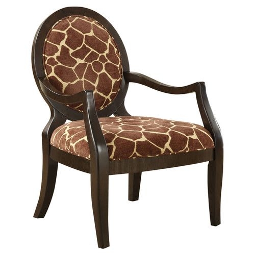 Giraffe Distressed Fabric Arm Chair