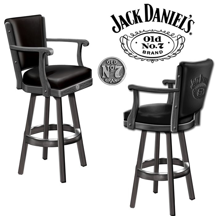 Jack Daniel's 30.25" Swivel Bar Stool with Cushion (Set of 2)