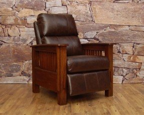 Leather mission recliner
