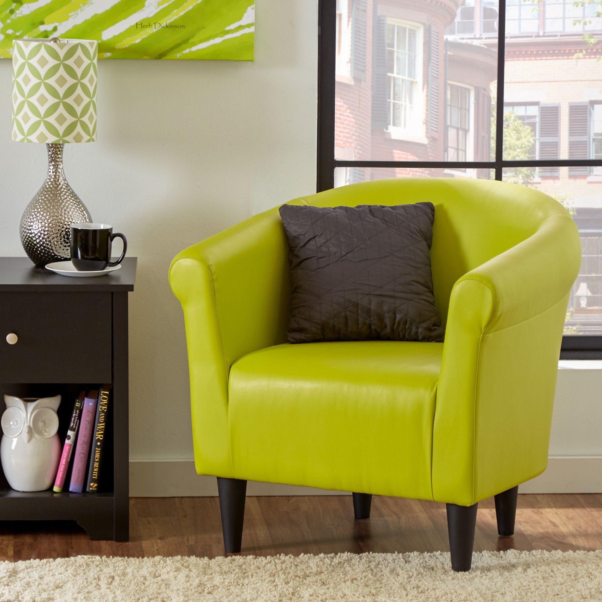 Lime green barrel chair new arrivals