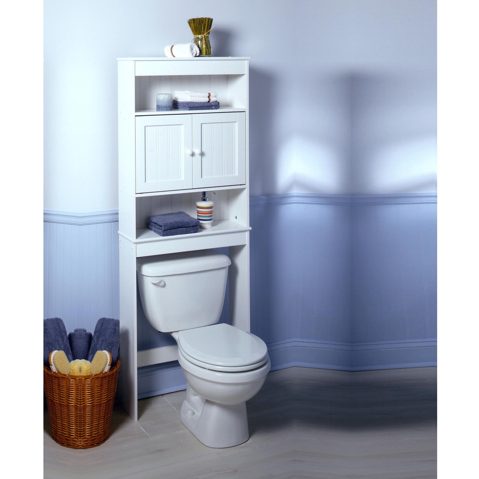 Fokyfok Over Toilet Bathroom Organizer,Toilet Organizer,Behind Toilet Shelf  Rack,Over The Toilet Storage Shelf,Back of Toilet Tank Basket,Toilet Top